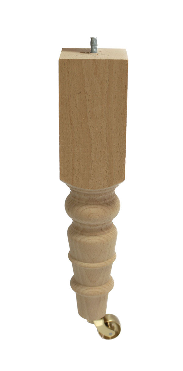 Landes Turned Furniture Legs With Grip Neck Castors