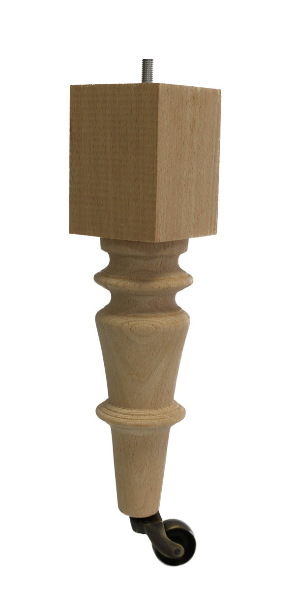 Loiret Turned Furniture Legs With Grip Neck Castors