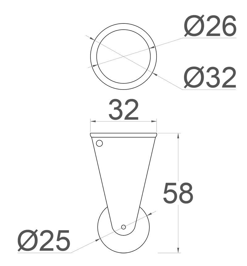 1 Inch (25mm) - Including Screws