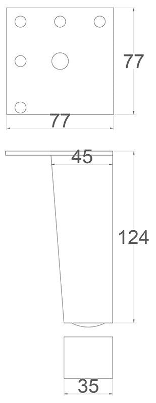 Wellington Square Tapered Metal Furniture Legs